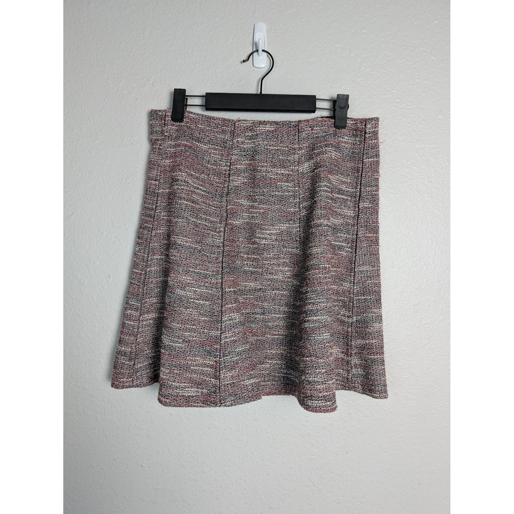 LOFT Skirt Womens Medium Red‎ Textured Tweed A-Line Short Mini Lined Career Work